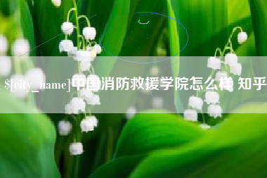德宏中国消防救援学院怎么样 知乎
