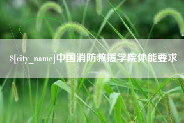 德宏中国消防救援学院体能要求