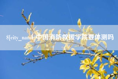 德宏中国消防救援学院要体测吗