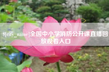 德宏全国中小学消防公开课直播回放观看入口