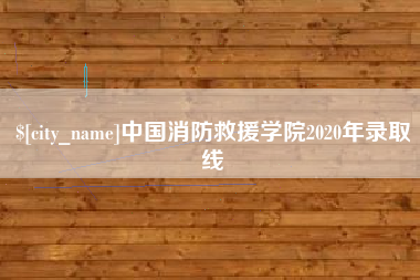 德宏中国消防救援学院2020年录取线
